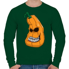 PRINTFASHION Pumpkin head - Férfi pulóver - Sötétzöld