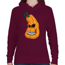 PRINTFASHION Pumpkin head - Női kapucnis pulóver - Bordó