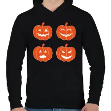 PRINTFASHION pumpkins-1777667 - Férfi kapucnis pulóver - Fekete férfi pulóver, kardigán