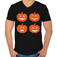 PRINTFASHION pumpkins-1777667 - Férfi V-nyakú póló - Fekete férfi póló