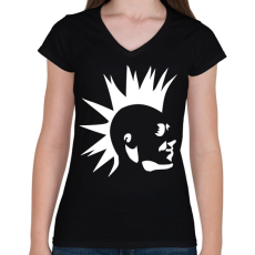 PRINTFASHION Punk 2 - Női V-nyakú póló - Fekete