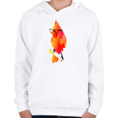 PRINTFASHION Punk birdy - Gyerek kapucnis pulóver - Fehér