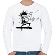 PRINTFASHION Punk forever - Férfi pulóver - Fehér