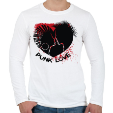 PRINTFASHION Punk love - Férfi hosszú ujjú póló - Fehér