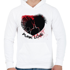 PRINTFASHION Punk love - Férfi kapucnis pulóver - Fehér