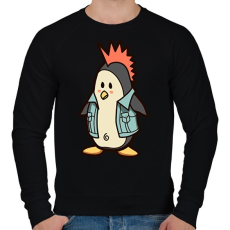 PRINTFASHION Punk pingvin - Férfi pulóver - Fekete