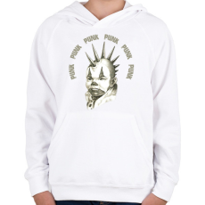 PRINTFASHION Punk punk punk - Gyerek kapucnis pulóver - Fehér