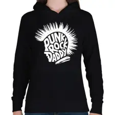PRINTFASHION Punk Rock Apa - Női kapucnis pulóver - Fekete női pulóver, kardigán