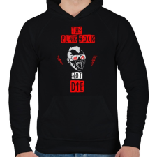 PRINTFASHION punk rock - Férfi kapucnis pulóver - Fekete férfi pulóver, kardigán