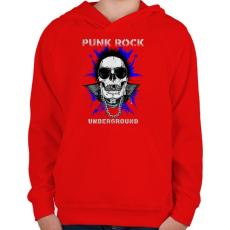PRINTFASHION Punk rock - Gyerek kapucnis pulóver - Piros