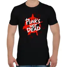 PRINTFASHION Punk's not dead - Férfi póló - Fekete férfi póló