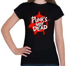 PRINTFASHION Punk's not dead - Női póló - Fekete női póló