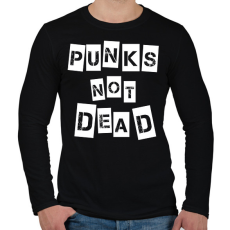 PRINTFASHION Punks not dead - Férfi hosszú ujjú póló - Fekete