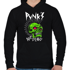 PRINTFASHION Punks not dead - Férfi kapucnis pulóver - Fekete