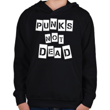 PRINTFASHION Punks not dead - Gyerek kapucnis pulóver - Fekete gyerek pulóver, kardigán