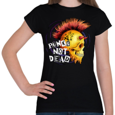PRINTFASHION Punks not dead - Női póló - Fekete női póló