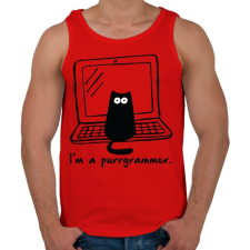 PRINTFASHION Purrgrammer - Férfi atléta - Piros atléta, trikó