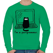 PRINTFASHION Purrgrammer  - Férfi pulóver - Zöld férfi pulóver, kardigán