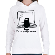 PRINTFASHION Purrgrammer  - Női kapucnis pulóver - Fehér
