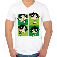 PRINTFASHION Puszedli - Férfi V-nyakú póló - Fehér férfi póló