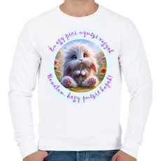 PRINTFASHION Puszi-nyuszi - Férfi pulóver - Fehér