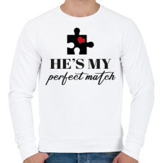 PRINTFASHION Puzzle - He - Férfi pulóver - Fehér