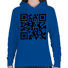 PRINTFASHION QR-kód - Női kapucnis pulóver - Királykék női pulóver, kardigán
