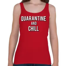 PRINTFASHION Quarantine and Chill - Női atléta - Cseresznyepiros női trikó