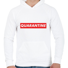 PRINTFASHION Quarantine  - Férfi kapucnis pulóver - Fehér