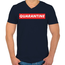 PRINTFASHION Quarantine  - Férfi V-nyakú póló - Sötétkék