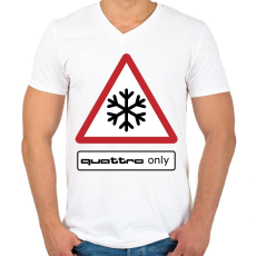 PRINTFASHION Quattro only - Férfi V-nyakú póló - Fehér