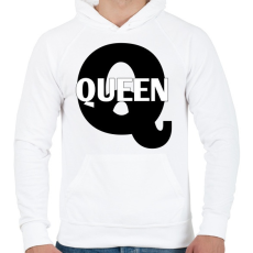 PRINTFASHION Queen  - Férfi kapucnis pulóver - Fehér