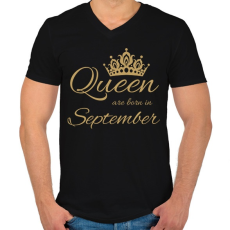 PRINTFASHION Queen  - Férfi V-nyakú póló - Fekete