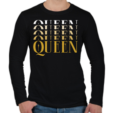 PRINTFASHION Queen golden - Férfi hosszú ujjú póló - Fekete férfi póló