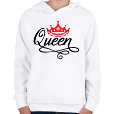 PRINTFASHION Queen - Gyerek kapucnis pulóver - Fehér