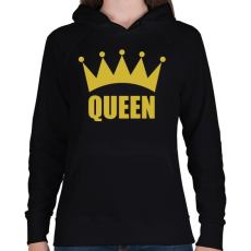 PRINTFASHION QUEEN - Női kapucnis pulóver - Fekete