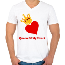 PRINTFASHION Queen of my heart - Férfi V-nyakú póló - Fehér férfi póló