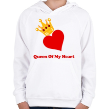 PRINTFASHION Queen of my heart - Gyerek kapucnis pulóver - Fehér gyerek pulóver, kardigán