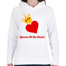 PRINTFASHION Queen of my heart - Női kapucnis pulóver - Fehér