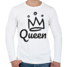 PRINTFASHION Queen - páros minta - Férfi hosszú ujjú póló - Fehér