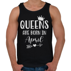 PRINTFASHION QUEENS are born in April - Férfi atléta - Fekete