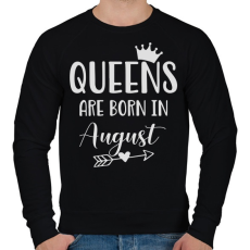 PRINTFASHION QUEENS are born in August - Férfi pulóver - Fekete