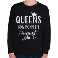 PRINTFASHION QUEENS are born in August - Gyerek pulóver - Fekete gyerek pulóver, kardigán