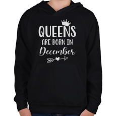 PRINTFASHION QUEENS are born in December - Gyerek kapucnis pulóver - Fekete