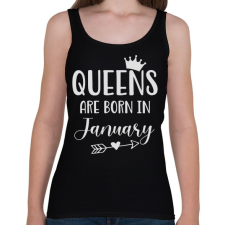 PRINTFASHION QUEENS are born in January - Női atléta - Fekete női trikó