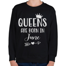 PRINTFASHION QUEENS are born in June - Gyerek pulóver - Fekete gyerek pulóver, kardigán