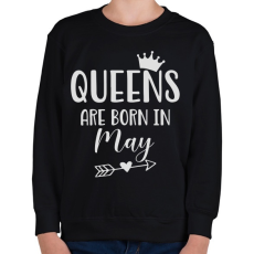 PRINTFASHION QUEENS are born in May - Gyerek pulóver - Fekete