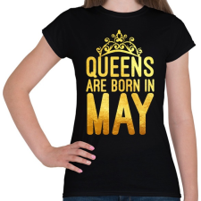 PRINTFASHION Queens are born in May - Női póló - Fekete női póló