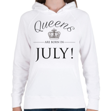 PRINTFASHION Queens are born in. - Női kapucnis pulóver - Fehér női pulóver, kardigán