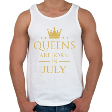 PRINTFASHION Queens születésnap - Férfi atléta - Fehér atléta, trikó